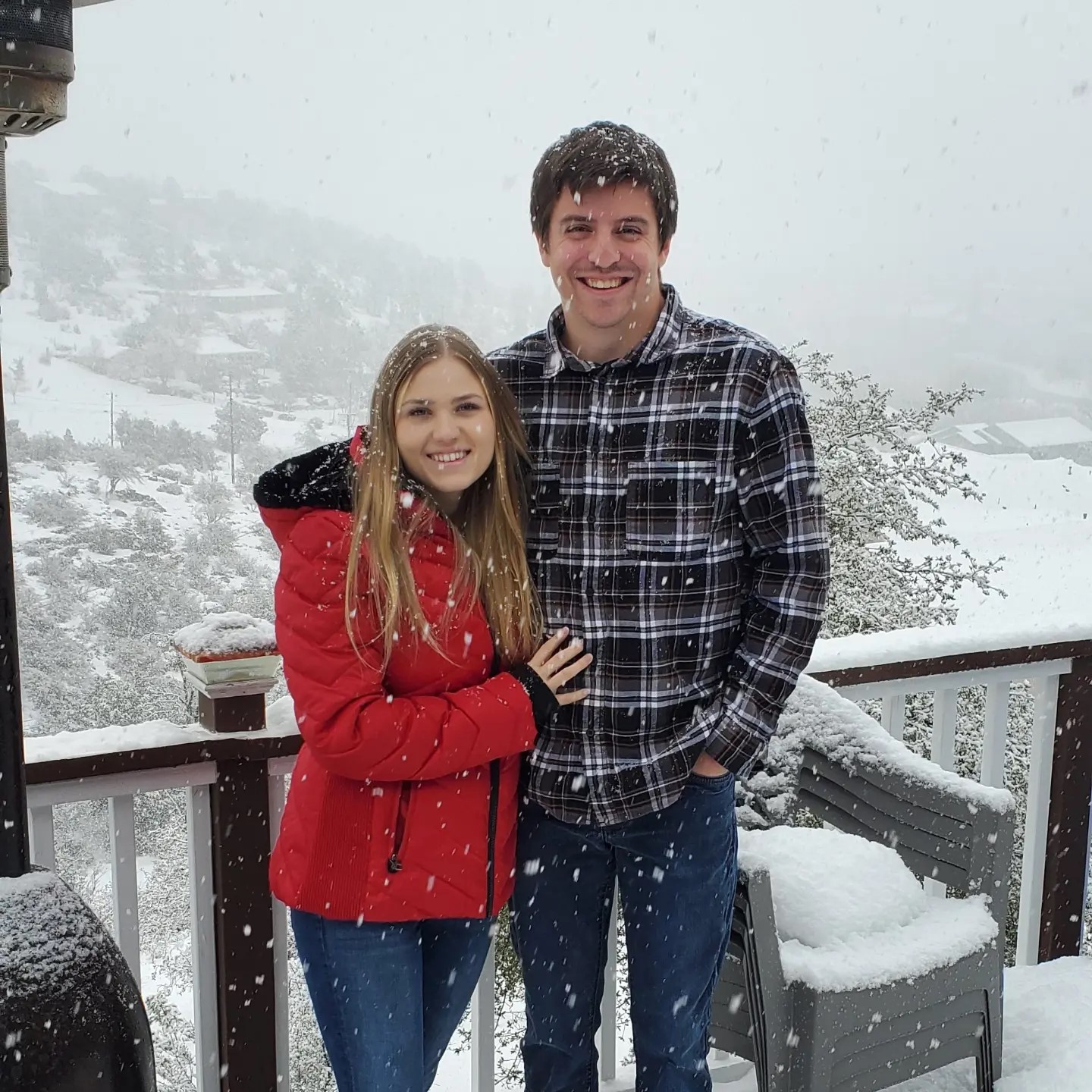 My fiance and myself in the snow